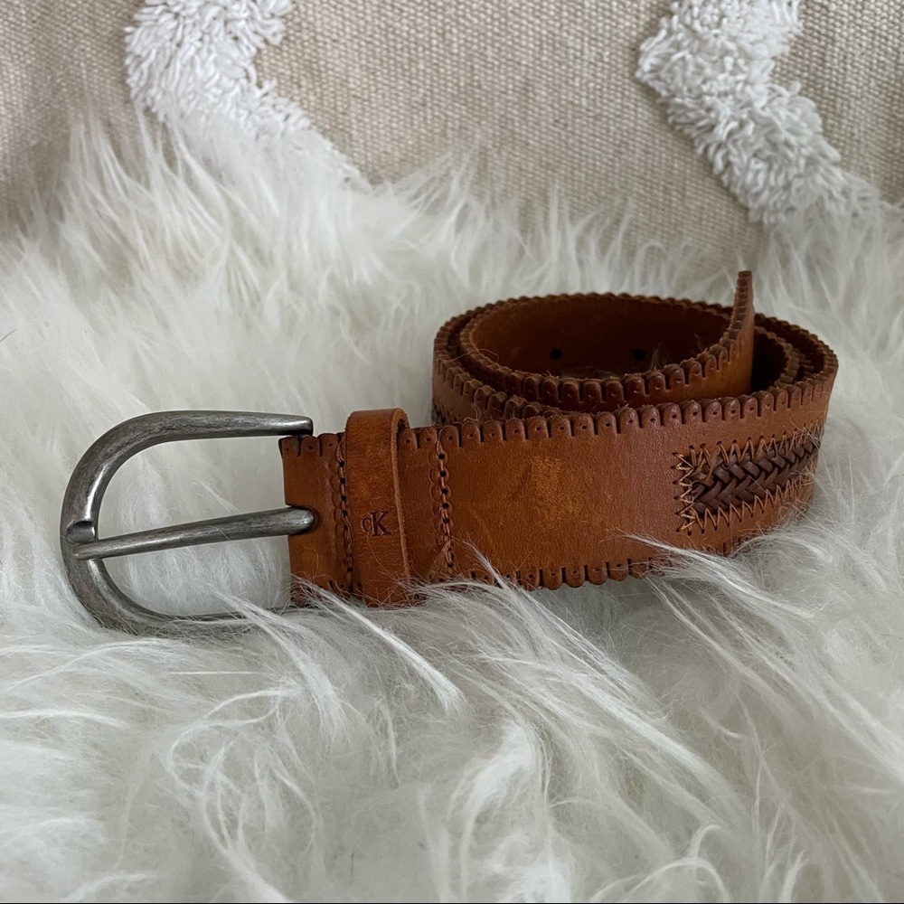 Calvin Klein Vintage Brown Leather Belt